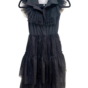 Elegant Black Ruffled Dress